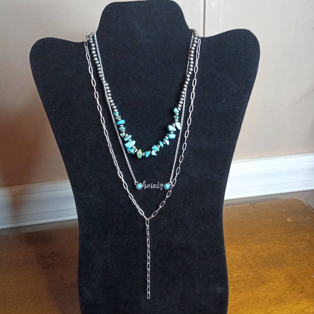 Western “Howdy” Turquoise Layered Necklace Cowgirl‎ Boho Southwestern